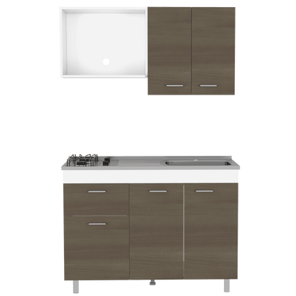 Cocina Integral Ekovia Blanco  Y Canela Con Meson Derecho