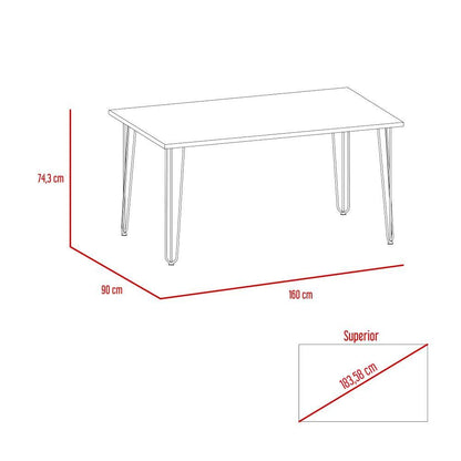 Mesa De Comedor Vamira Miel 6 Puestos