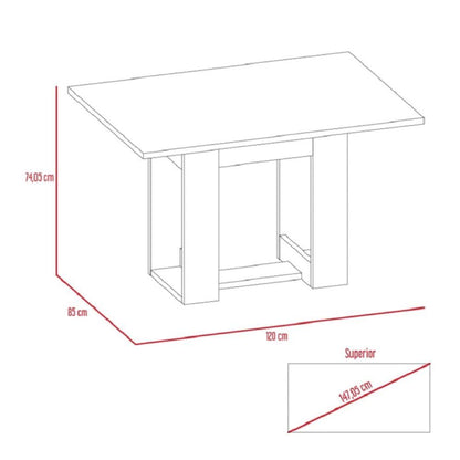 Mesa De Comedor Volina Caramelo 4 Puestos