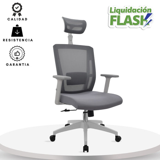 Silla De Oficina Italiana Cuba Presidente 114X48X32 Gris