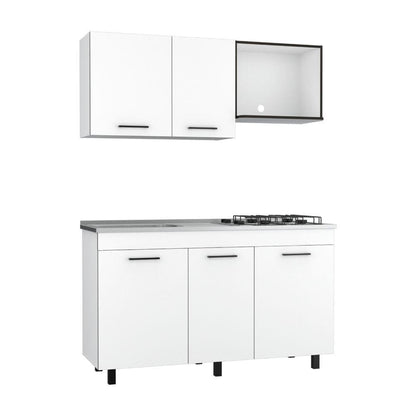 Cocina Integral Junavi Blanco Y Wengue Con Mesón Derecho