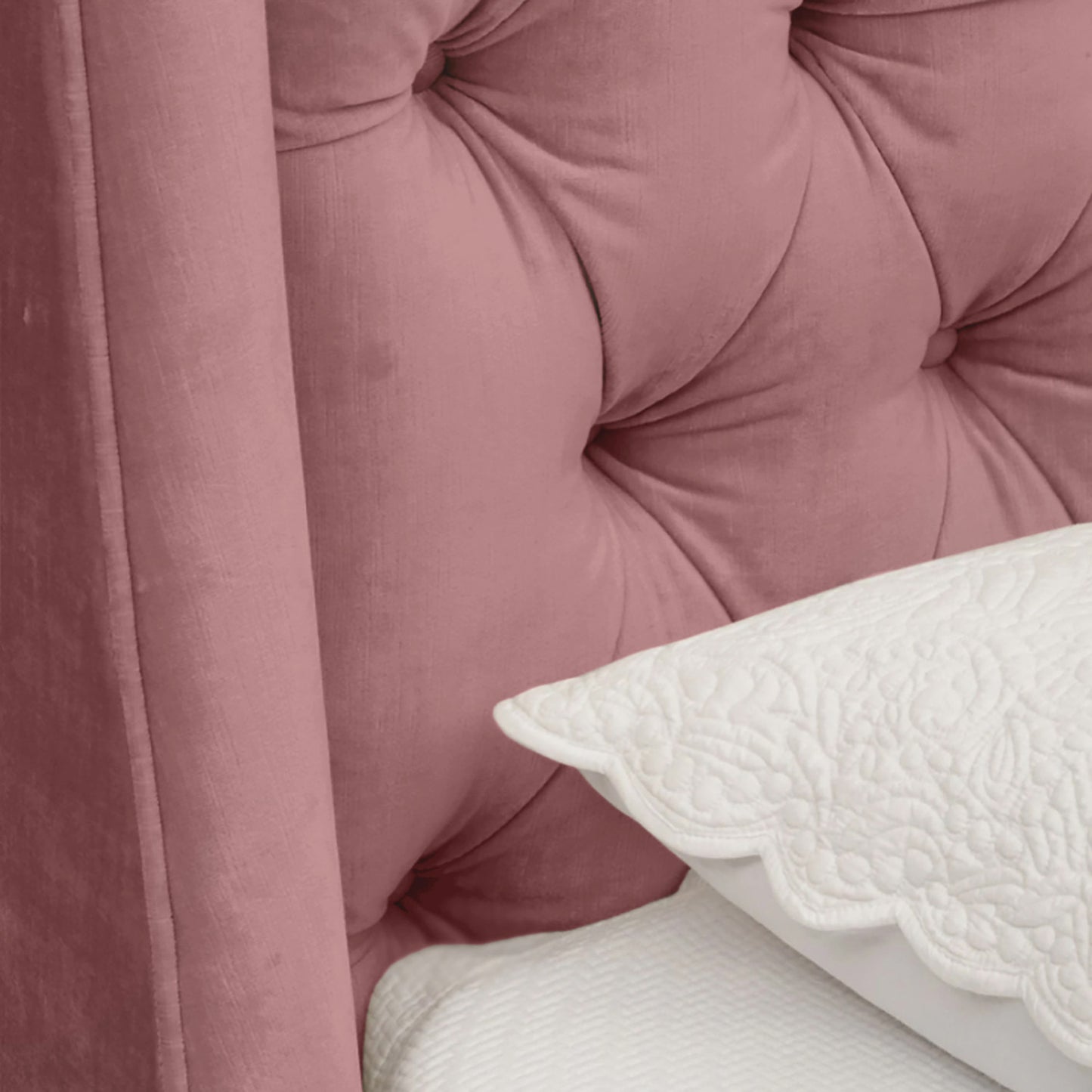 Base Cama con Espaldar + Colchon Doble Italia  salmon
