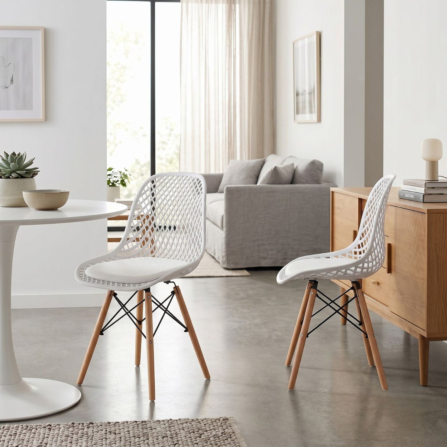 Silla Eames Exclusive Con Cojin Blanco 86x46x51