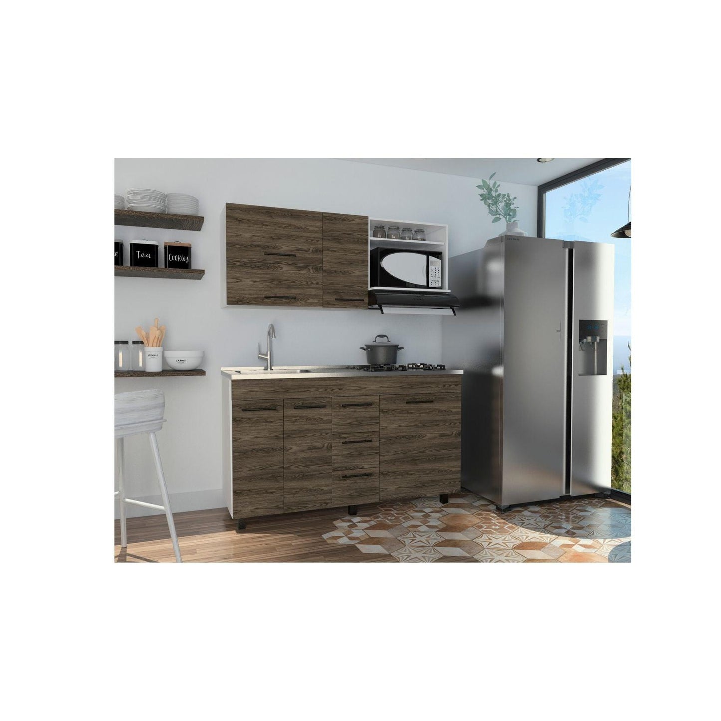 Cocina Integral Gentos Chocolate Y Blanco Sin Meson