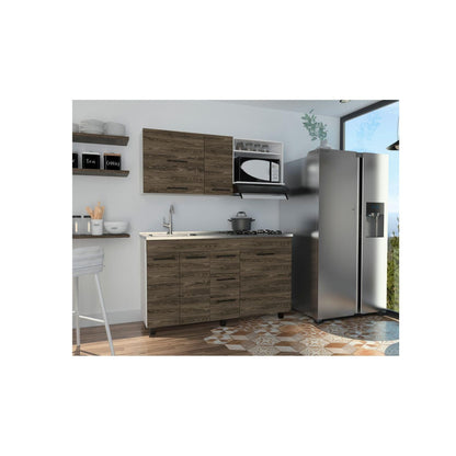 Cocina Integral Gentos Chocolate Y Blanco Sin Meson