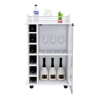 Bar Kalina, Blanco Con Rodachines Para Su Fácil Desplazamiento