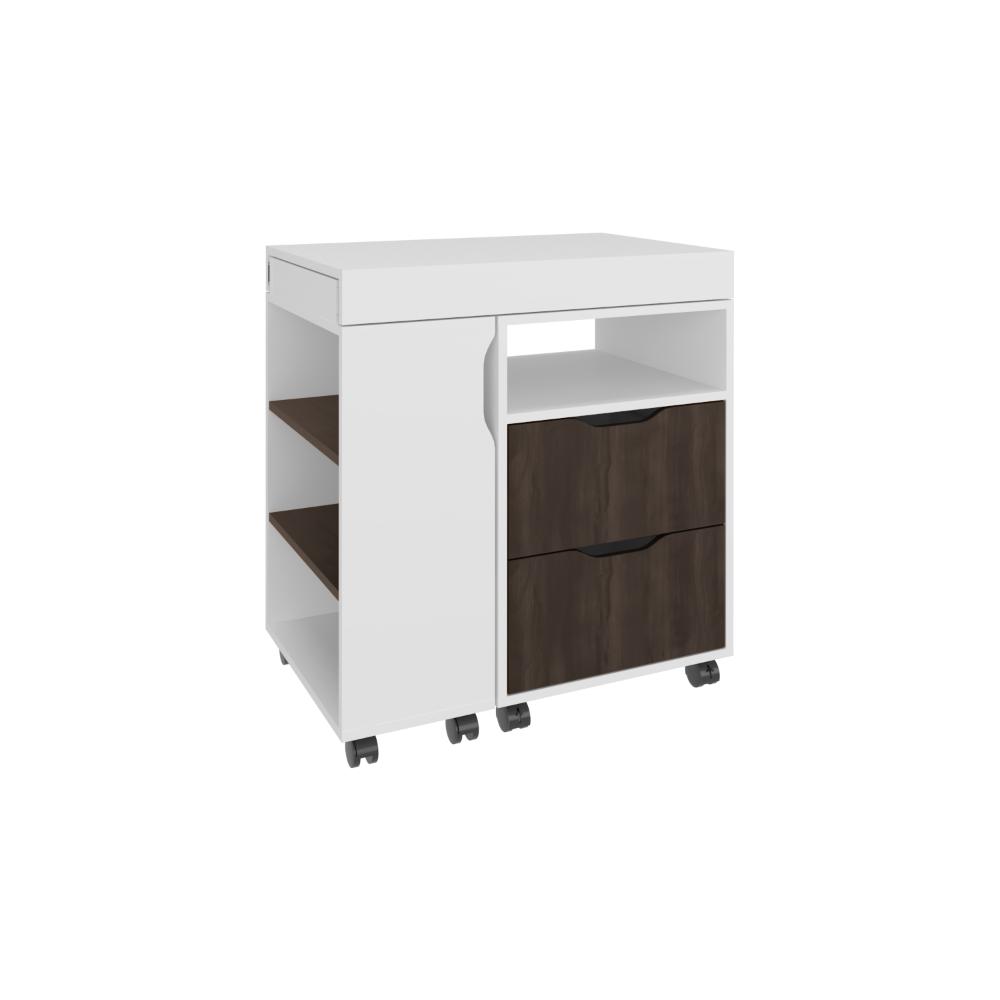 Escritorio Extensible Marfines Blanco Y Nogal