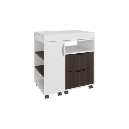 Escritorio Extensible Marfines Blanco Y Nogal