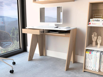 Escritorio Monit Rovere Y Blanco