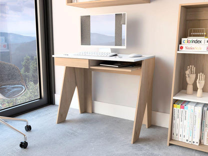 Escritorio Monit Rovere Y Blanco