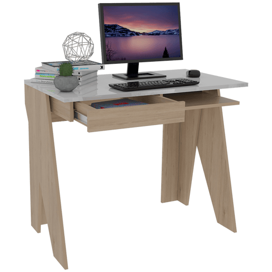 Escritorio Monit Rovere Y Blanco