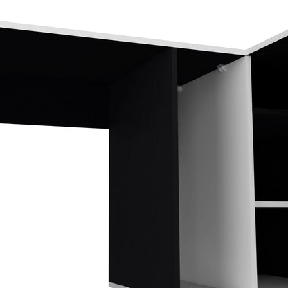 Escritorio En L Sereny Wengue Y Blanco