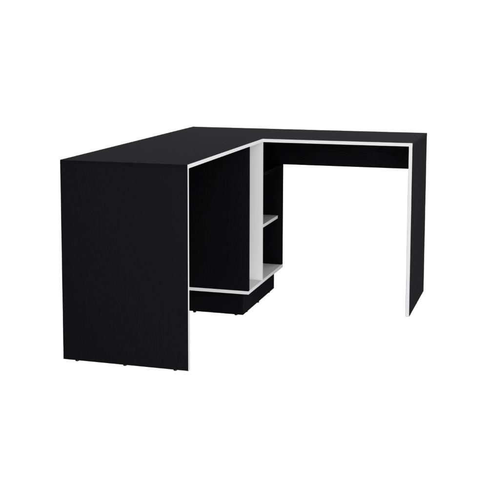 Escritorio En L Sereny Wengue Y Blanco