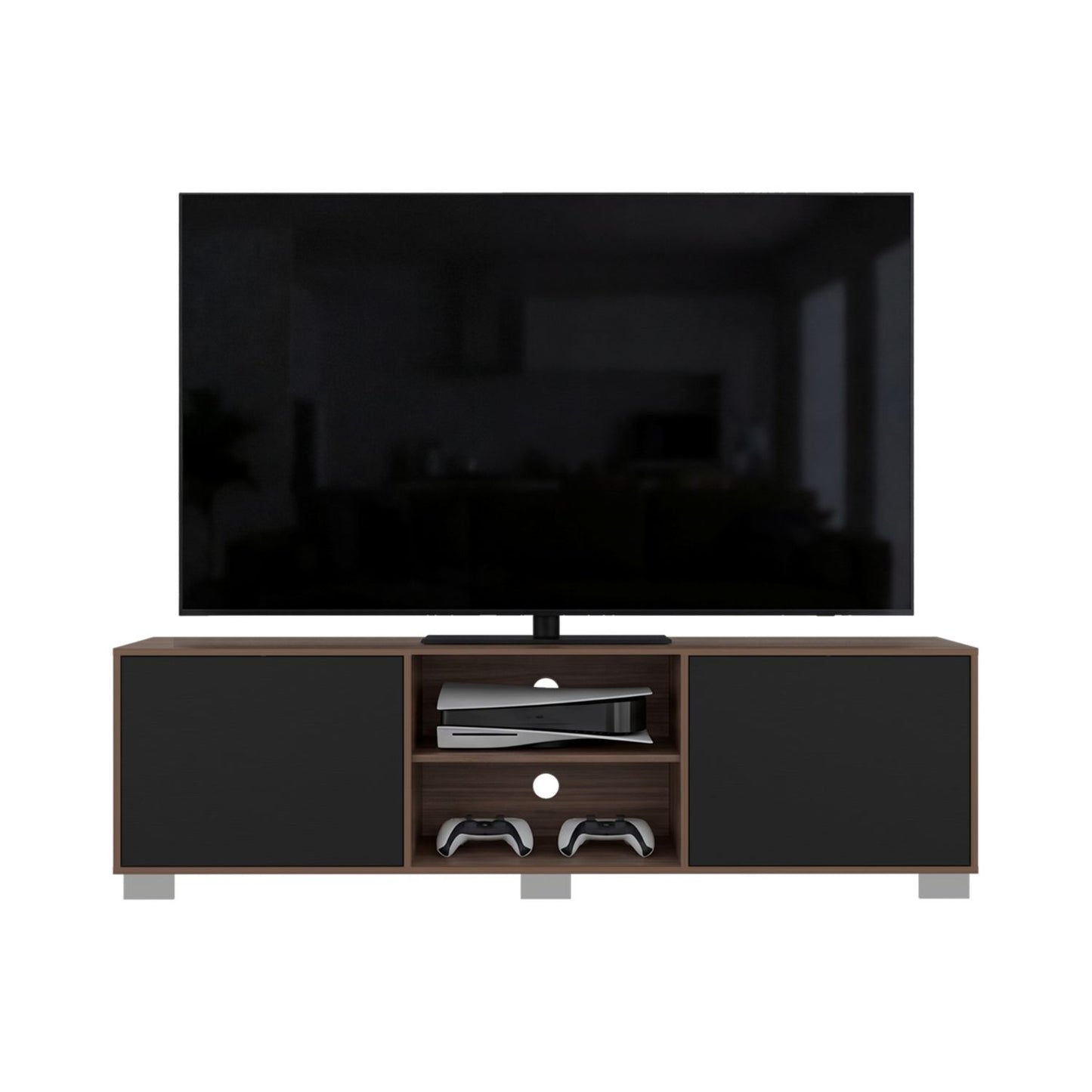 Rack Tv Tyvora Color Caramelo Y Wengue Para Tv De 80'