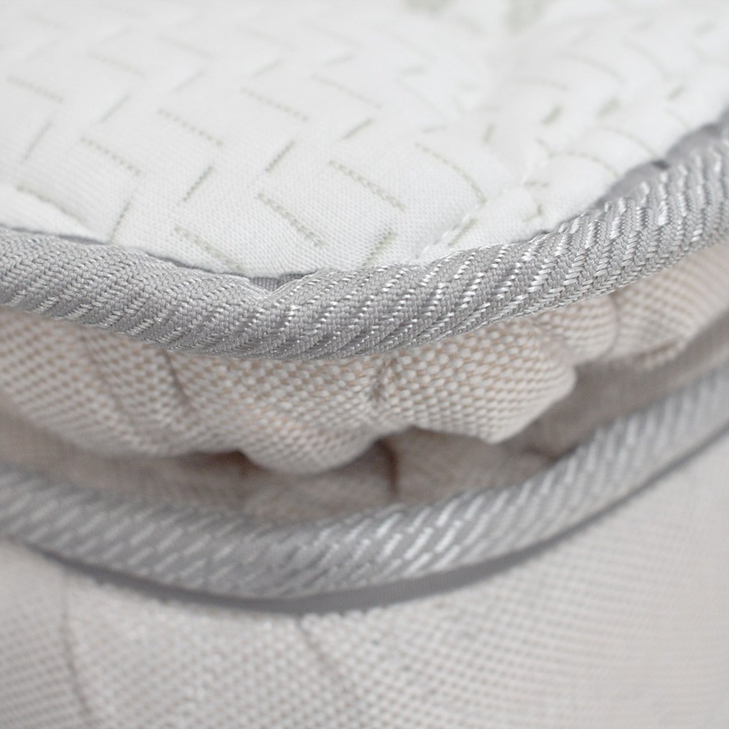 Colchón 1 Pillow King 200x200 Primavera Bamboo + Base Cama Tapizada Tela Premium Gris