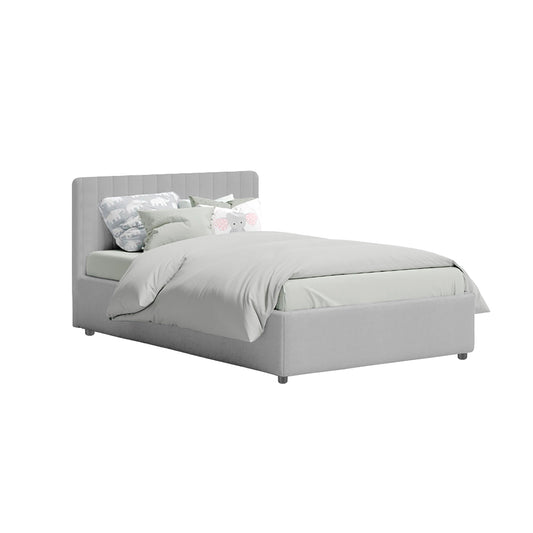 Base Cama Baul con Espaldar Semidoble Infantil Luna 120x190x120 gris