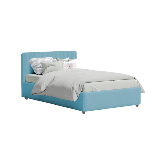 Base Cama Baul con Espaldar Semidoble Infantil Luna 120x190x120 azul claro