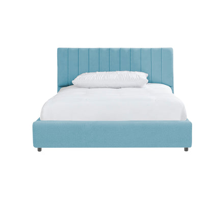 Base Cama Baul con Espaldar Sencillo Infantil Luna 100x190x120 azul claro