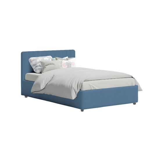 Base Cama Baul con Espaldar Semidoble Infantil Luna 120x190x120 azul