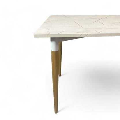 Juego de Comedor Premium Haby con 4 Sillas Eames blancas