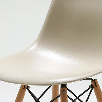 Juego de Comedor White redondo con 4 Sillas Eames Beige
