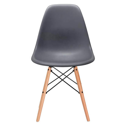 Juego de Comedor White cuadrada con 4 Sillas Eames gris