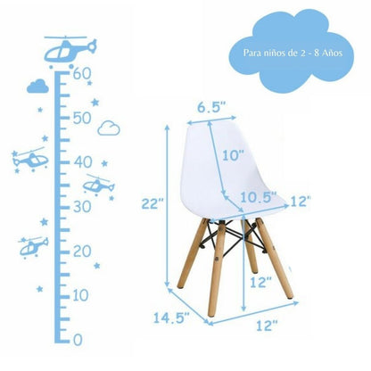 Mesa Infantil Eames con Silla Eames Blanco