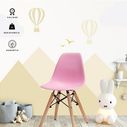 Mesa Infantil Eames con Silla Eames rosada