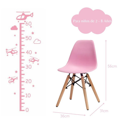 Mesa Infantil Eames con Silla Eames rosada