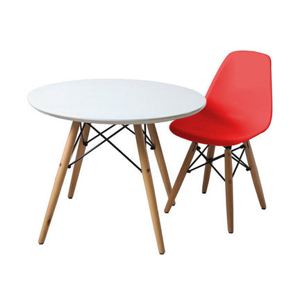 Mesa Infantil Eames con Silla Eames roja