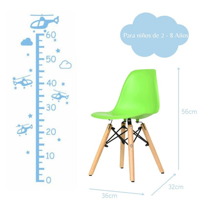 Mesa Infantil Eames con Silla Eames Verde