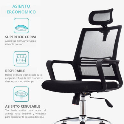 Silla De Oficina Kuren Presidente Negro