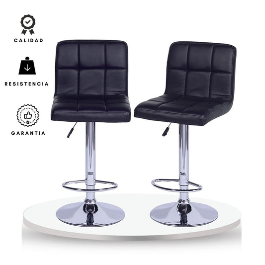 Set x2 Silla de Barra Leo Negro