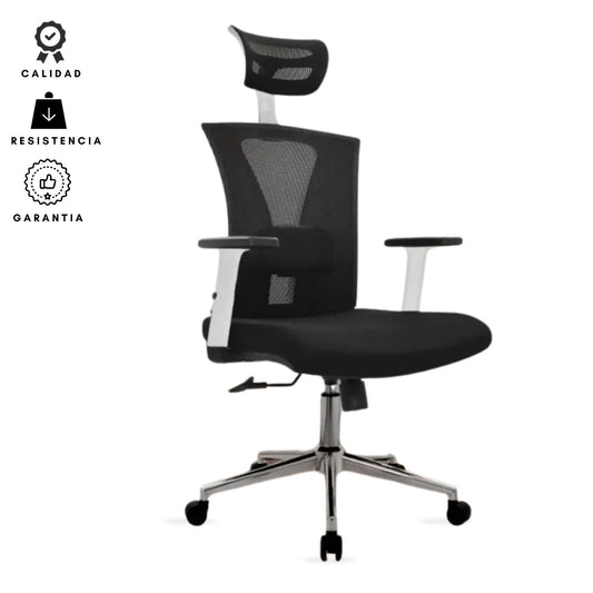 Silla de Oficina Turmanila Presidente Negra Blanca