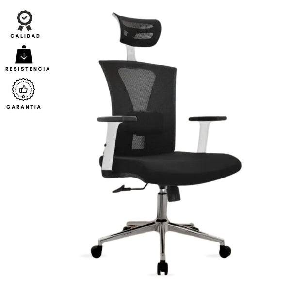 Silla de Oficina Turmanila Presidente Negra Blanca