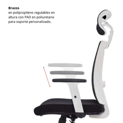 Silla de Oficina Turmanila Presidente Negra Blanca