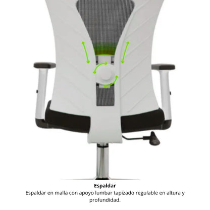 Silla de Oficina Turmanila Presidente Negra Blanca