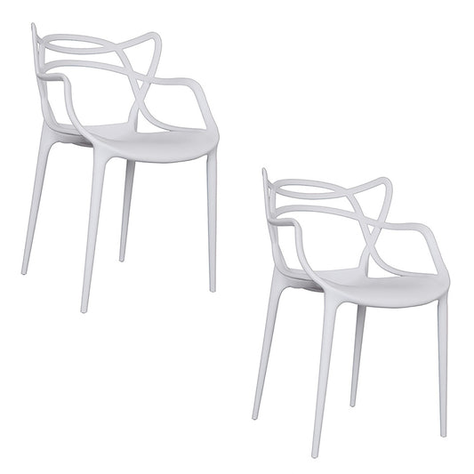 Set x2 Silla Curva Streem Blanco