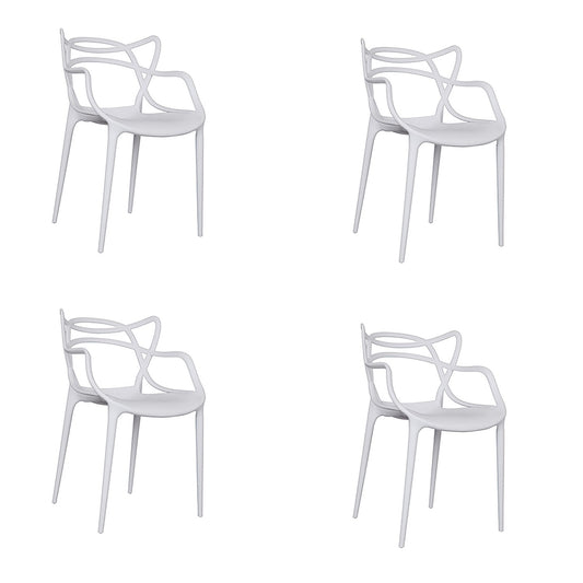 Set x4 Silla Curva Streem Blanco