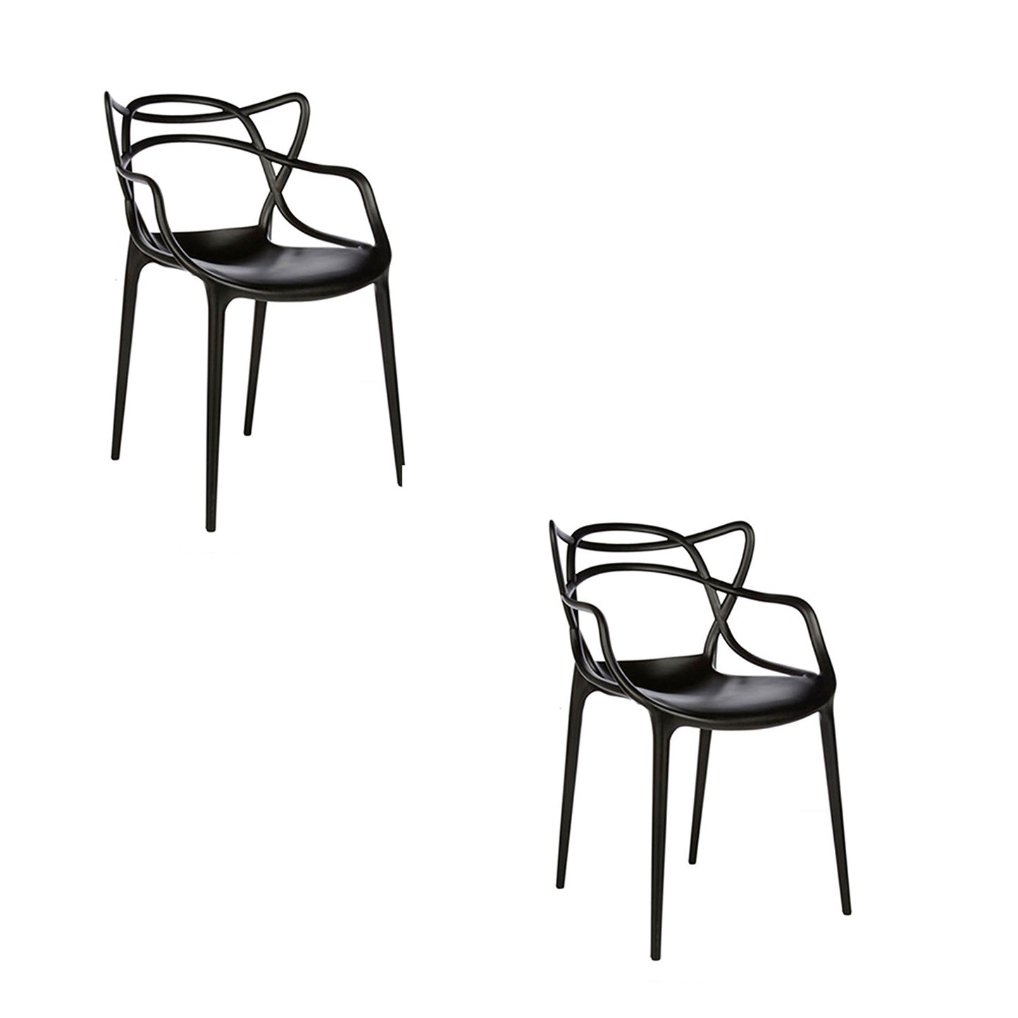 Set x2 Silla Curva Streem Negro