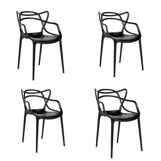 Set x4 Silla Curva Streem Negro