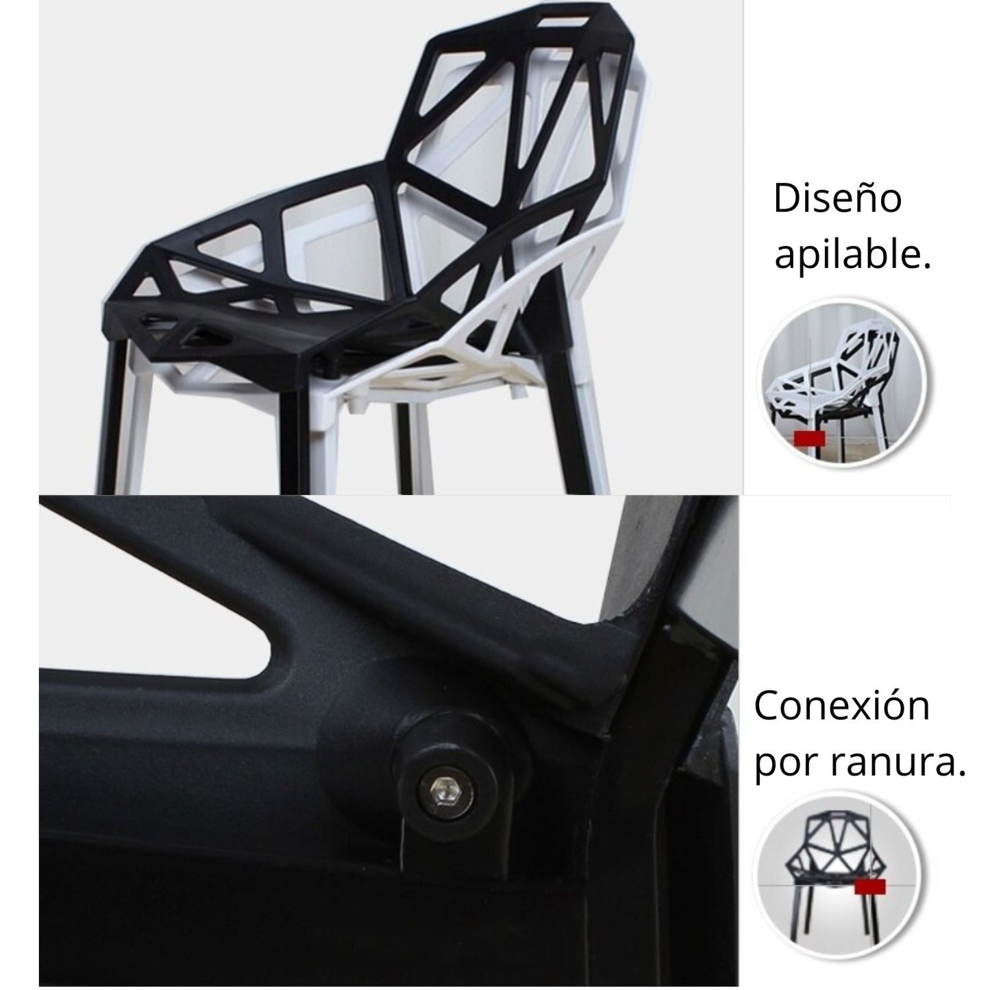 Silla Moderna Triangulo Negro