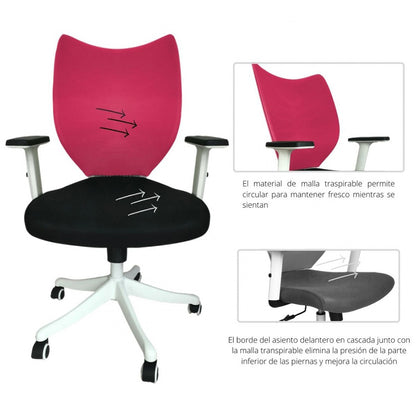Silla De Oficina Espina De Pescado Rosado