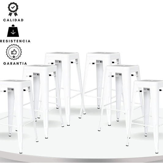 Set x6 Silla de Barra True Blanco