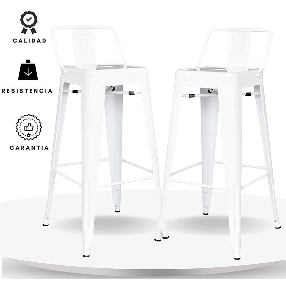 Set x2 Silla de Barra True Espalda Blanco