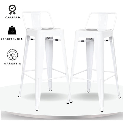 Set x2 Silla de Barra True Espalda Blanco