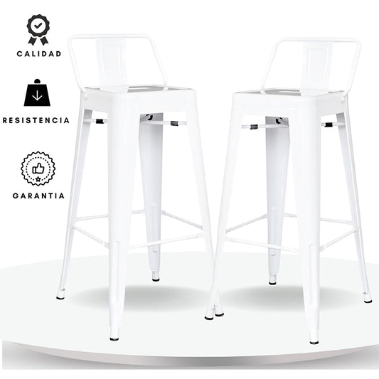 Set x2 Silla de Barra True Espalda Blanco