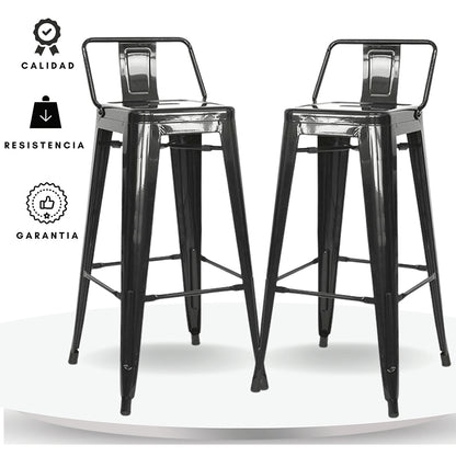 Set x2 Silla de Barra True Espalda Negro