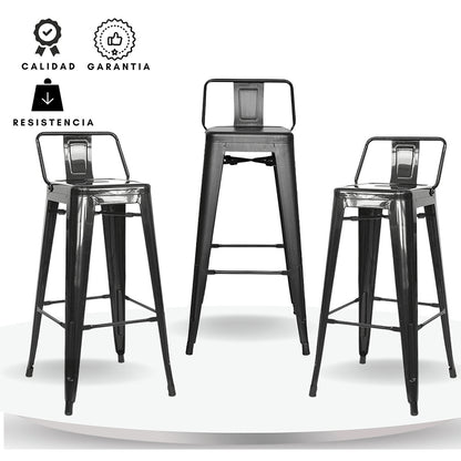Set x3 Silla de Barra True Espalda Negro