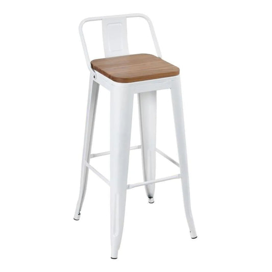 Silla de Barra True Espalda Asiento en Madera Blanco